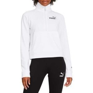 Puma White Half-Zip Pullover Size XL Color: White